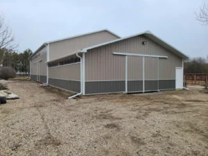 Photo of newly constructed pole barn